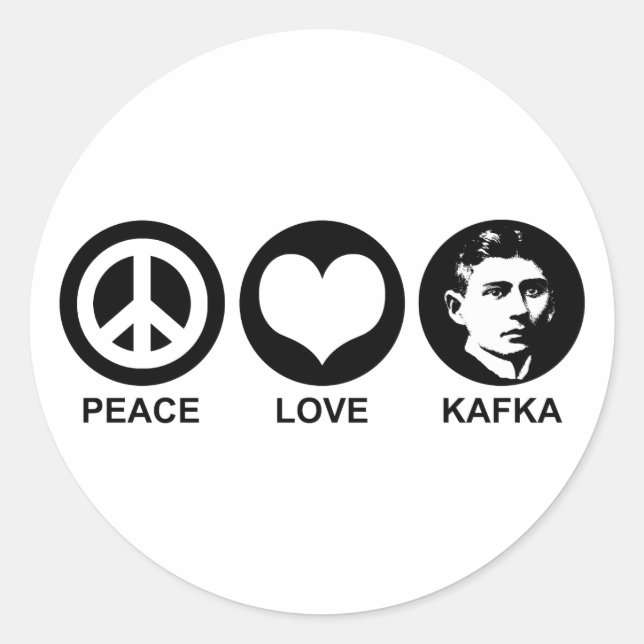 Pegatina Redonda Kafka (Anverso)