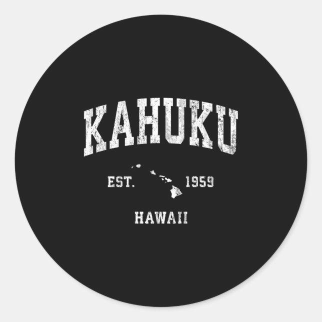 Pegatina Redonda Kahuku Hawaii Hi Athletic Sports (Anverso)