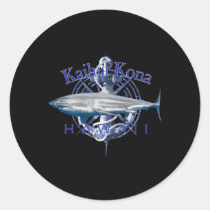 Pegatina Redonda Kailua Kona Hawái Náutico Vela Embarcaciones 