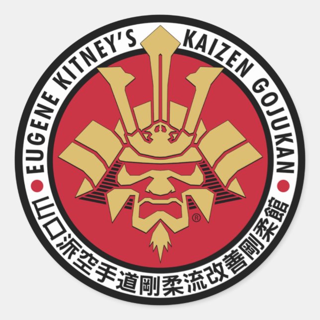Pegatina Redonda Kaizen Gojukan - Logo grande (Anverso)