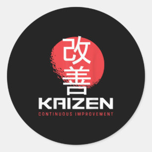 Pegatina Redonda Kaizen Mejora Continua Kai Zen Japonés Mot