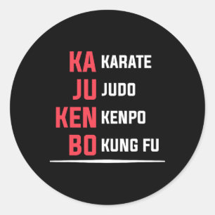 Pegatina Redonda Kajukenbo Karate Judo Kung Fu