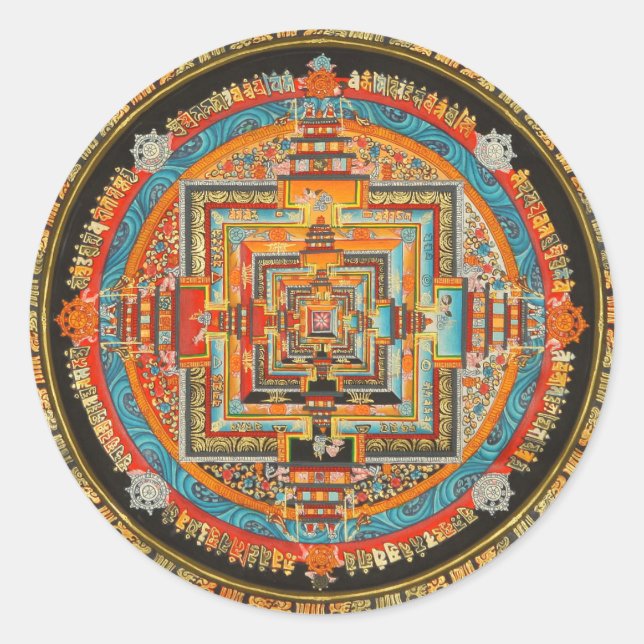 PEGATINA REDONDA KALACHAKRA ESOTERIC MANDALA III (Anverso)