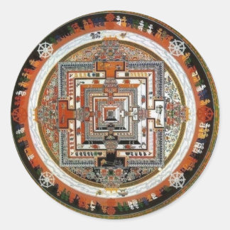 Pegatina Redonda Kalachakra Sand Mandala