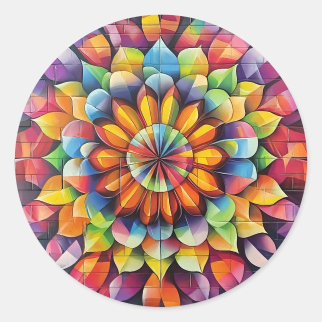 Pegatina Redonda Kaleidescope (Anverso)