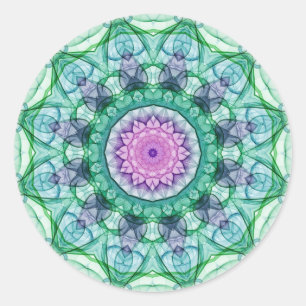 Pegatina Redonda Kaleidoscope de Lily Agua