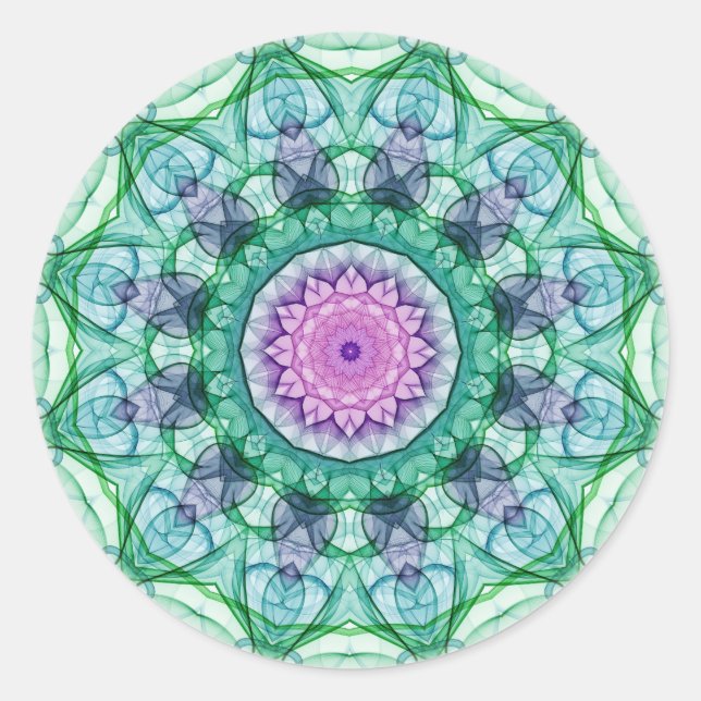 Pegatina Redonda Kaleidoscope de Lily Agua (Anverso)
