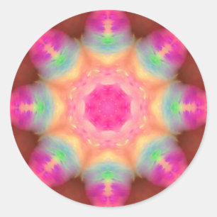 PEGATINA REDONDA ~ KALEIDOSCOPE FLUORO OCTAGON ~