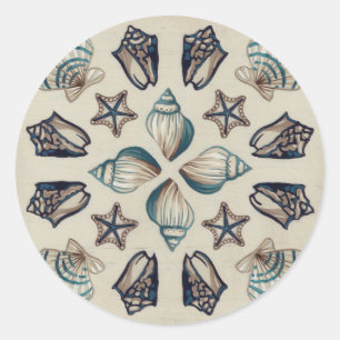 Pegatina Redonda Kaleidoscopio costero I