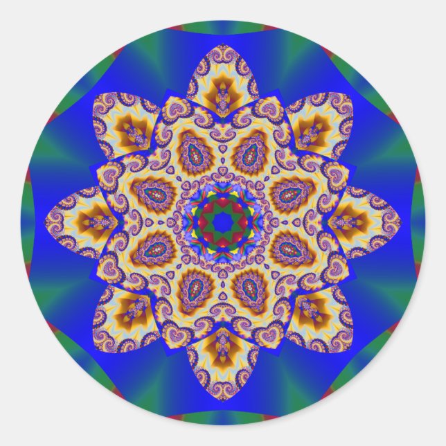 Pegatina Redonda Kaleidoscopio de vacaciones #1 (Anverso)
