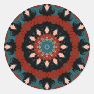 Pegatina Redonda Kaleidoscopio del Suroeste