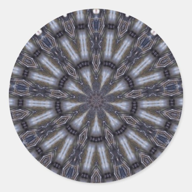 PEGATINA REDONDA KALEIDOSCOPIO PSICODELIC/RECUERDOS MÍSTICOS (Anverso)