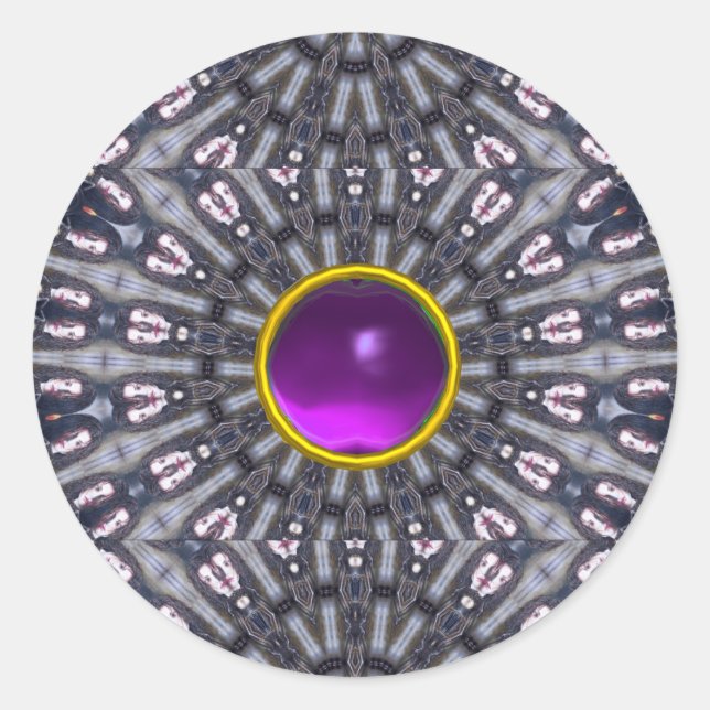 PEGATINA REDONDA KALEIDOSCOPIO PSICODELIC/RECUERDOS MÍSTICOS (Anverso)