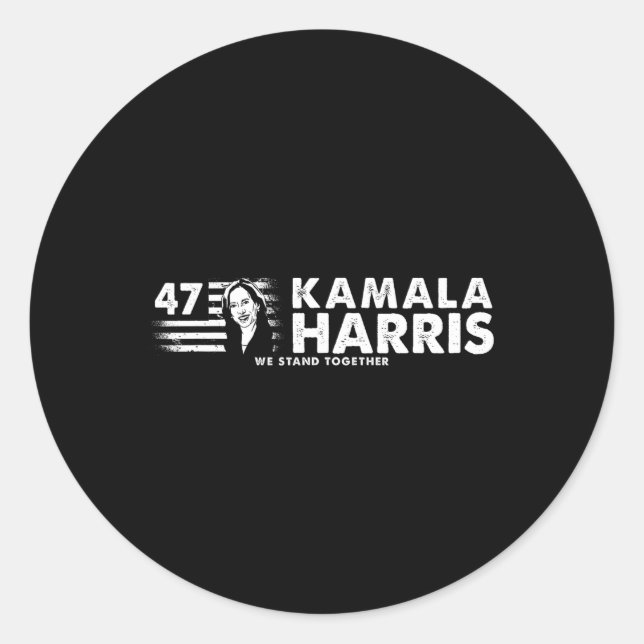 Pegatina Redonda Kamala 47º presidente - Vote Harris (front&amp; B (Anverso)