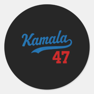 Pegatina Redonda Kamala 47 Estilo Baseball Kamala Harris 2024 Presi