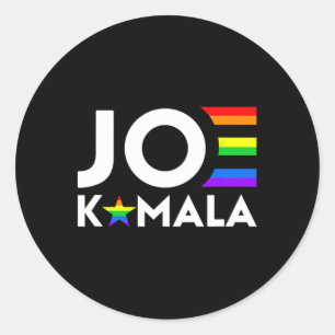 Pegatina Redonda Kamala Biden Harris 2020 Democ De Bandera Del Orgu