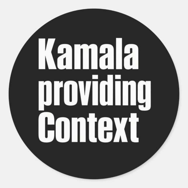 Pegatina Redonda Kamala Brat Lime Green Proporcionando Contexto (Anverso)
