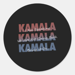 Pegatina Redonda Kamala Con Citas Kalama Harris