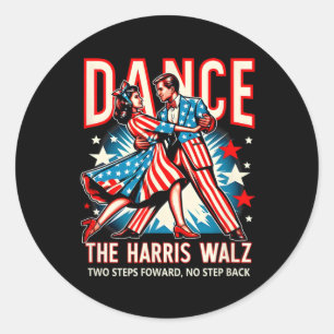 Pegatina Redonda Kamala Danza El Harris Wheimer Dos Pasos Adelante