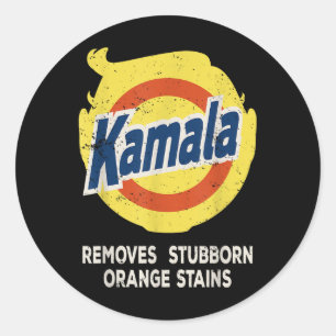 Pegatina Redonda Kamala Detergent retira Naranja testaruda manchas