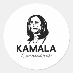 Pegatina Redonda Kamala, el vicepresidente Harris