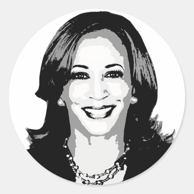 Pegatina Redonda Kamala Harris (Anverso)