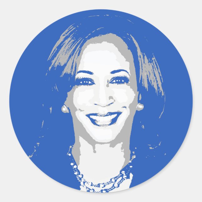 Pegatina Redonda Kamala Harris (Anverso)