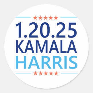 Pegatina Redonda Kamala Harris 1ra Mujer Presidenta 1.20.25