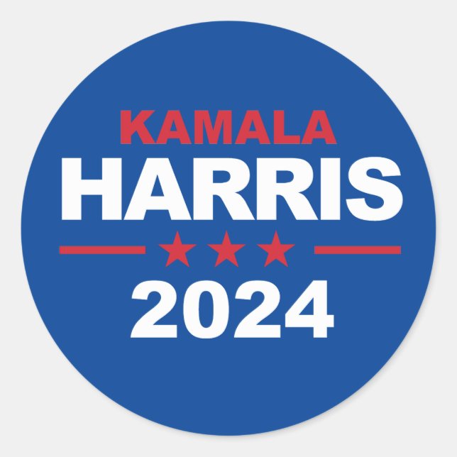 Pegatina Redonda Kamala Harris 2024 (Anverso)