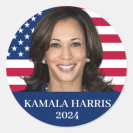 Pegatina Redonda Kamala Harris 2024