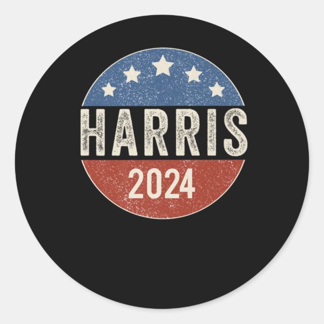 Pegatina Redonda Kamala Harris 2024 (Anverso)