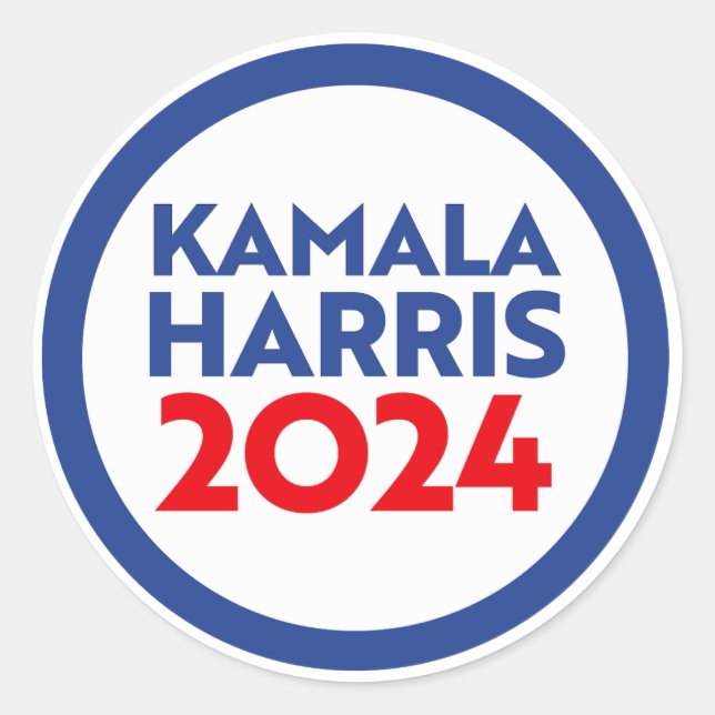 Pegatina Redonda Kamala Harris 2024 (Anverso)