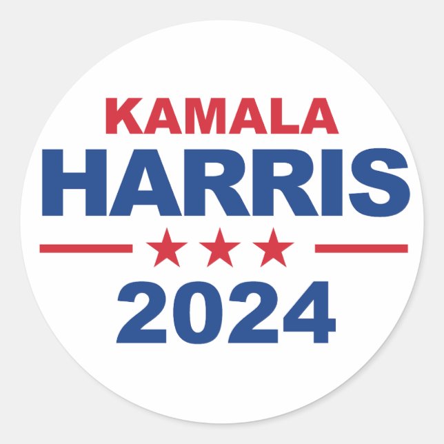 Pegatina Redonda Kamala Harris 2024 (Anverso)