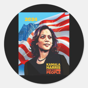 Pegatina Redonda Kamala Harris 2024 2