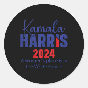 Pegatina Redonda Kamala Harris 2024 Empoderando El Sueño Americano