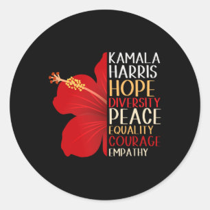 Pegatina Redonda Kamala Harris 2024 Igualdad de esperanza electoral