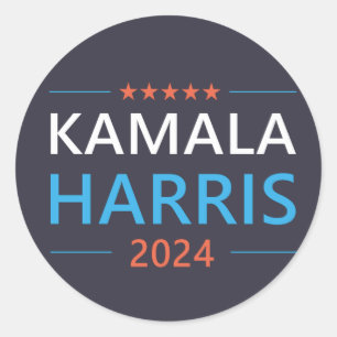 Pegatina Redonda Kamala Harris 2024 para el presidente