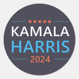 Pegatina Redonda Kamala Harris 2024 para Presidenta