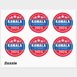 Pegatina Redonda Kamala Harris 2024 para Presidenta 
