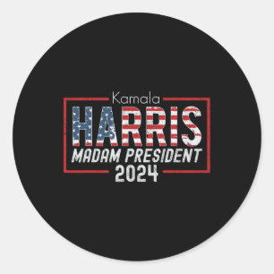 Pegatina Redonda Kamala Harris 2024 Señora Presidenta Costum Electo
