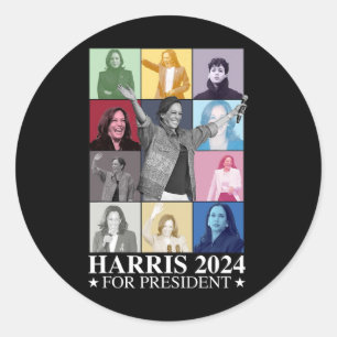 Pegatina Redonda Kamala Harris 2024 Señora Presidenta, Directora El