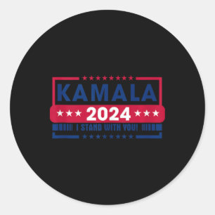 Pegatina Redonda Kamala Harris 2024 Señora Presidenta Kamala 47 Est