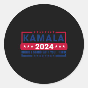 Pegatina Redonda Kamala Harris 2024 Señora Presidenta Kamala 47 Est