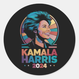 Pegatina Redonda Kamala Harris 2024 Vota Presidente Kamala Elección