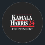 Pegatina Redonda Kamala Harris 24 Por El Presidente 2024<br><div class="desc">Kamala Harris 24 Por El Presidente 2024</div>