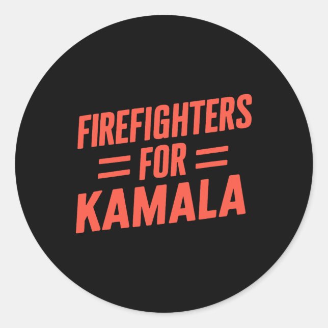 Pegatina Redonda Kamala Harris 47 El 2024 Bomberos De Kamala (Anverso)