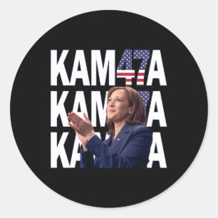 Pegatina Redonda Kamala Harris 47° Presidente De Eeuu