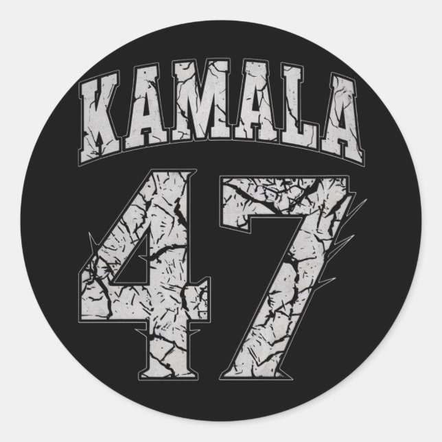 Pegatina Redonda Kamala Harris 47° presidente Estados Unidos 2024 (Anverso)