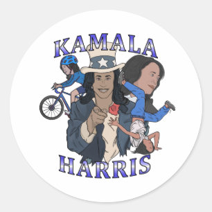 Pegatina Redonda Kamala Harris Bootleg Rap Style