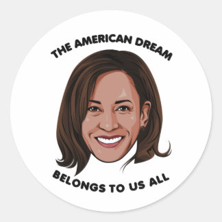 Pegatina Redonda Kamala Harris - El sueño americano nos pertenece